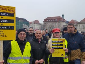 Auf der Taxi-Demo am 21. Februar 2019